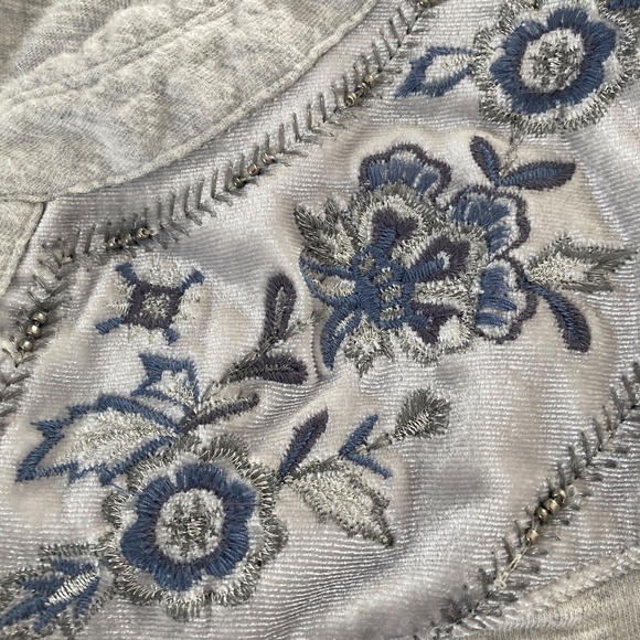 Style & Co Cotton Sweater Embellished velour and beaded bodice Size L - Picture 4 of 7